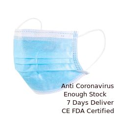 China Breathable blaues Wegwerfearloop Gesichtsmaske, die 3-lagige Filtration Infektion verringern fournisseur
