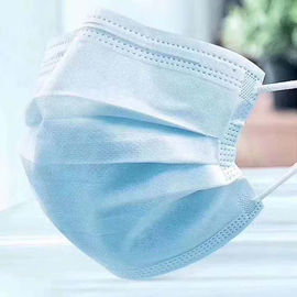 Schutz der Blau-nicht gesponnener Wegwerfgesichtsmaske-3-Ply für Industrie/Hotel fournisseur