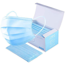 Schutz der Blau-nicht gesponnener Wegwerfgesichtsmaske-3-Ply für Industrie/Hotel fournisseur