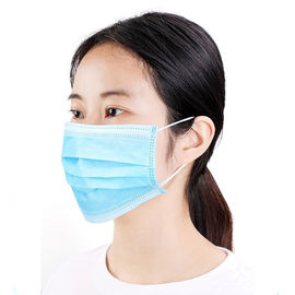 Breathable blaues Wegwerfearloop Gesichtsmaske, die 3-lagige Filtration Infektion verringern fournisseur